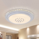 Disc Beveled Crystal Ceiling Flush Light Minimalism Parlor LED Flush Mount Recessed Lighting in White