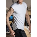 Training Letter Mith Print Short Sleeve Crew Neck Curved Hem Slim Fit T Shirt for Boys