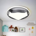 Geometric Flush Mount Light Kids Acrylic LED Bedroom Ceiling Mounted Fixture in Black/Grey