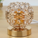 Gold Dome Table Lamp Antiqued Crystal Bedside LED Night Light with Essential Oil Diffuser