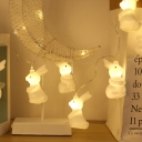 Rabbit Plastic String Light Hanging Kit Nordic 20/40-Light White LED Fairy Light for Birthday Party, 6.5/13.1ft