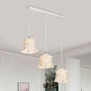 Crystal Geometric Multi-Light Pendant Modernism 3 Lights White Finish Drop Lamp