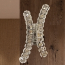 Crystal Embedded X Shape Wall Light Minimalist Living Room LED Sconce Lighting in Chrome