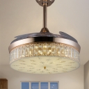 Drum Crystal Block Semi-Flush Ceiling Lamp Modern 42.5