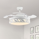 Geometric Dining Room Fan Light Metallic 19.5
