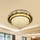 Cut Crystal White Ceiling Fixture Tapered LED Simple Flush Mount Recessed Lighting for Living Room