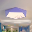 Purple Polygon Flush Mount Lamp Modern LED Acrylic Ceiling Light Fixture for Nursery
