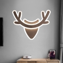 Nordic Antler/Wifi/Heart Sconce Acrylic Living Room LED Wall Mounted Light Fixture in Light Coffee/Coffee/Black