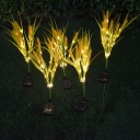 Yellow Spikelet Solar LED Stake Lights Modernism 2-Pack Fabric Ground Light Fixture for Garden