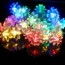Modern Lotus LED Solar String Light Plastic 20/50/100-Bulb Backyard Fairy Lights in Warm/Multi-Color Light, 16.4/23/39.37ft