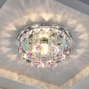 K9 Crystal White Ceiling Light Round LED Minimalist Flush Mount Lighting Fixture for Porch