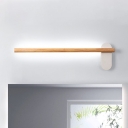 Wood Straight Rod Wall Vanity Light Simplicity 16
