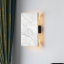 Marble Panel Wall Mount Light Simplicity 2-Light Grey Sconce Lighting Fixture for Lounge