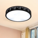 White Round Ceiling Mounted Fixture Kids LED Acrylic Flush Mount Light with Scale Design