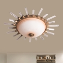 Gold Dome Flush Mount Light Modern Acrylic Bar LED Living Room Flushmount Lighting, 24