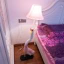 Goose Standing Floor Lamp Kids Fabric Single Light Pink Stand Up Lighting for Bedroom