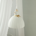 White Dress Pendant Lighting Fixture Creative 1-Head Resin Ceiling Suspension Lamp