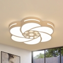 Acrylic Floral Ceiling Mount Lamp Minimalist White LED Flush Mount Lighting Fixture