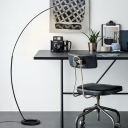 Acrylic Arced Floor Stand Lighting Minimal LED Black-White Floor Lamp for Living Room