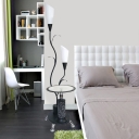 Cream Glass White/Black Tree Floor Lamp Floral Shade LED Country Standing Floor Table Lighting