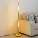 Spiral Bar Living Room Floor Lamp Acrylic LED Modernist Stand Up Light in Yellow