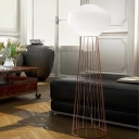 Opal Glass Geometry Floor Standing Lamp Modern Style 1-Head Black/Rose Gold Floor Lighting for Drawing Room