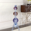 Aluminum Wire 3-Ball Floor Lamp with Tower Design Decorative LED Parlour Floor Standing Light in Blue-Yellow-Purple