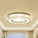 Clear Crystal Halo Ring Flushmount Light Minimalistic Living Room LED Ceiling Mount Lamp