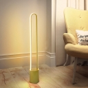 Gold Finish Oval Ring Floor Reading Lamp Modernist LED Metallic Stand Up Light in White/Warm Light, 39