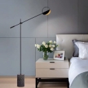 Balance Arm Floor Lamp Modernist Metallic Single Bedside Standing Floor Light in Black/Gold