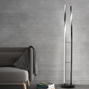 Black Finish Spiral Floor Light Contemporary LED Acrylic Stand Up Lamp in White/Warm/Natural Light