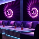 Spiral Pattern Karaoke Room Wall Light Metallic Modern Color-Changing LED Sconce Lighting Fixture in Chrome