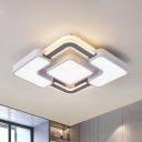 Acrylic Square LED Ceiling Flush Mount Nordic Black and White LED Flushmount Lamp for Bedroom