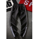 Sportive Mens Tape Mid Rise Elastic Pocket Cuffed Mid Rise Slim Fit Ankle Length Jogger Pants