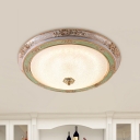 Domed Seeded Glass Ceiling Mounted Lamp Countryside 14