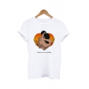 Letter Thank You for Everything Cartoon Graphic Rolled Short Sleeve Crew Neck Relaxed Trendy T-shirt for Men