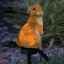 Rabbit Backyard Stake Light Resin Nordic Style Solar Powered LED Ground Lamp in Brown
