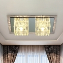 Cube Flush Mount Lighting Minimalist Clear Crystal LED Corridor Flush Ceiling Lamp Fixture