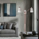 3 Heads Living Room Tree Floor Light Modern White/Black Finish Floor Standing Lamp with Cone Metal Shade