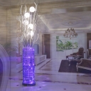 Setaria and Vase Living Room Stand Up Light Art Deco Aluminum Wire LED Silver Floor Lamp