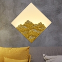 Acrylic Rhombus LED Wall Light Fixture Minimalist LED Mural Lamp with Silver/Gold Mountain Decoration