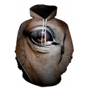 Trendy Mens Eye 3D Printed Drawstring Long Sleeve Relaxed Fit Hooded Sweatshirt with Pocket