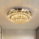 Modern 3 Tiers Ceiling Flushmount Lamp Clear Crystal LED Flush-Mount Light Fixture for Living Room