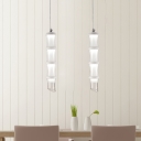 White Bamboo Culm Pendant Lamp Modern Creative Acrylic LED Suspended Lighting Fixture in Warm/White Light