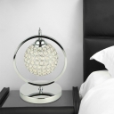 Chrome LED Night Lamp Simplicity Crystal Inserted World Globe Design Table Light