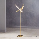 Adjustable Gold 3-Tube Floor Reading Lamp Modernism LED Metallic Standing Floor Light