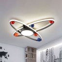 Starry Sky Kids Room Flush Lighting Acrylic LED Nordic Flush Mounted Ceiling Lamp in Grey