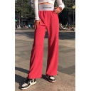 Popular Womens Letter Cute & Psycho Print Tape Patched Corduroy Long Cuffed Baggy Trousers