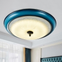 Circle Bedroom Flush Light Fixture Traditional Resin 16