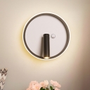 Round/Square/Oval Bedside Wall Light Metallic LED Modernist Wall Lamp Sconce in Black, White/Warm Light
